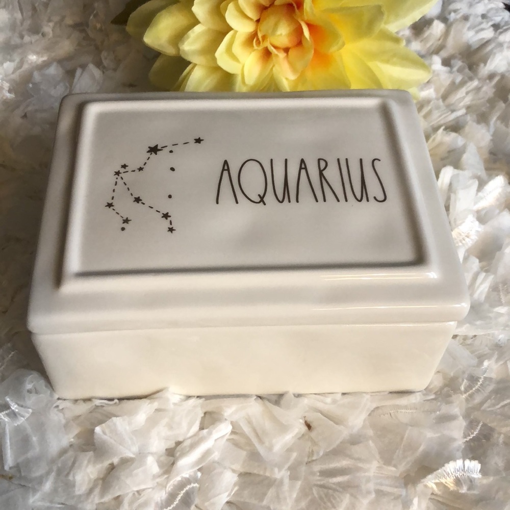 Rae Dunn AQUARIUS jewelry trinket box